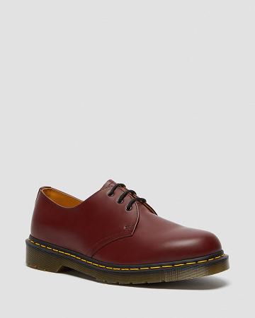 Dr Martens 1461 Smooth Læder Oxford Sko Herre Lyserød Rød | DK 603ILH